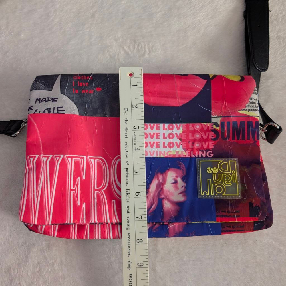 Desigual Pink Blue Collage News Crossbody Bag - Picture 8 of 10